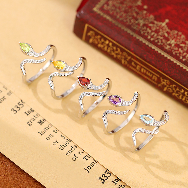 Bague de mariage ajustable en  - Birthstone Ring Set avis et prix