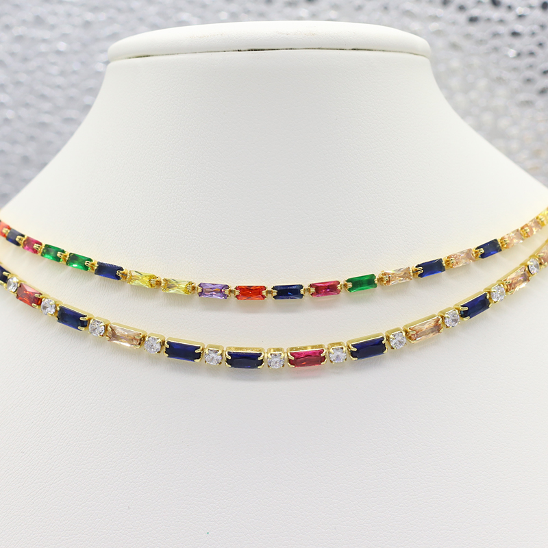 Tour de cou de tennis coloré C - Tennis Bracelet Cubic avis et prix